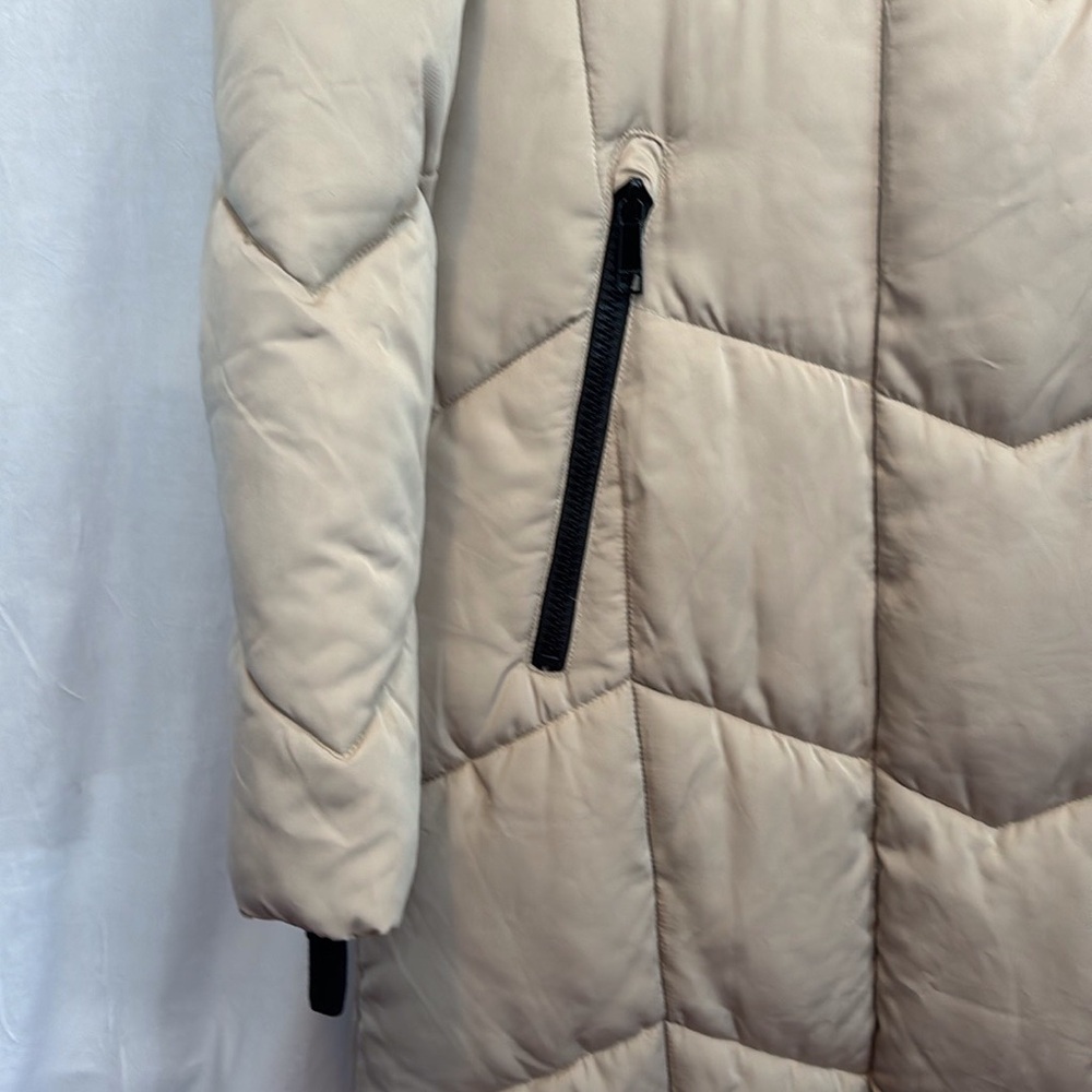 NWT L Nine West Duvet Puffer Coat Tan - Picture 8 of 16